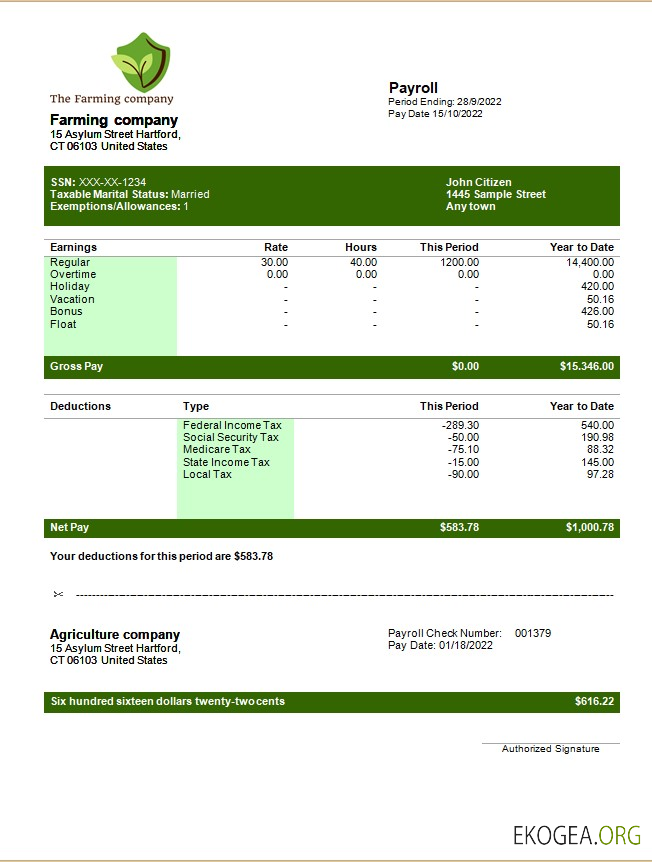 Modèle de relevé de revenus modifiable pour entreprise agricole aux formats Word et PDF